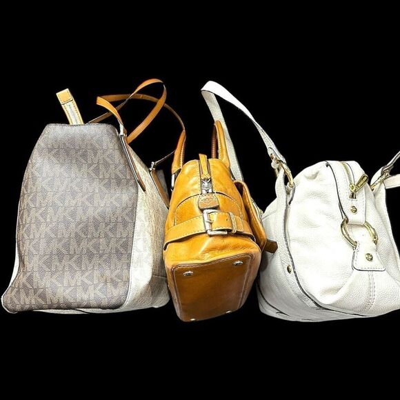 MICHAEL KORS 3 Bag Lot Bundle of MK Designer Leather Purses Tote Satchel Shoulde - Picture 3 of 15